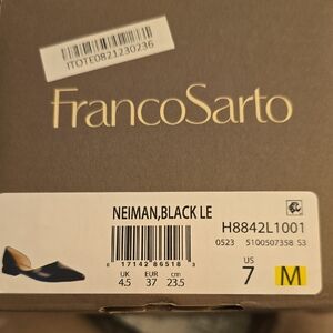 Franco Sarto Black Leather Neiman Flats Size 7M